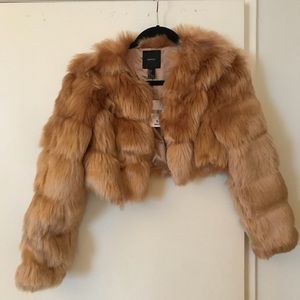 NWT Fur crop jacket